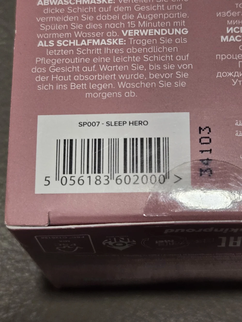Sleep Hero Overnight Sleep Mask - NWT